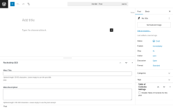 Page screenshot: Add Post &lsaquo; Test site &mdash; WordPress