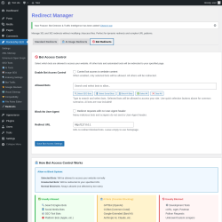 Page screenshot: Rocketship SEO &rarr;  Redirects &rarr; 
             Bot Redirects        
