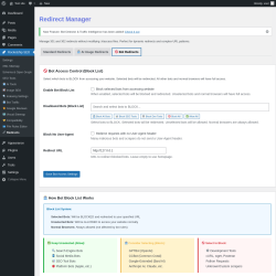 Page screenshot: Rocketship SEO &rarr;  Redirects &rarr; 
             Bot Redirects        