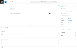 Page screenshot: Add Post &lsaquo; Test site &mdash; WordPress