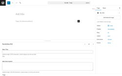 Page screenshot: Add Page &lsaquo; Test site &mdash; WordPress