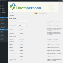 Page screenshot: Settings &rarr; RootsPersona