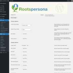 Page screenshot: Settings &rarr; RootsPersona