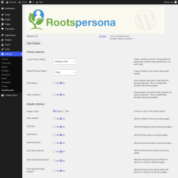 Page screenshot: Settings &rarr; RootsPersona