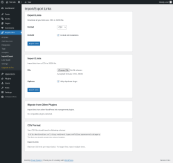 Page screenshot: Royal Links &rarr; Import/Export