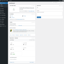 Page screenshot: Dashboard &lsaquo; Test site &mdash; WordPress