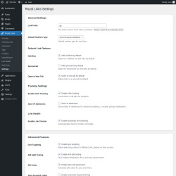 Page screenshot: Royal Links &rarr; Settings
