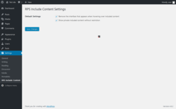 Page screenshot: Settings → RPS Include Content