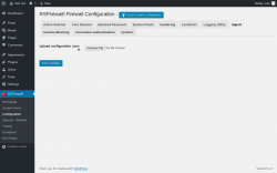 Page screenshot: RSFirewall! → Configuration → Import