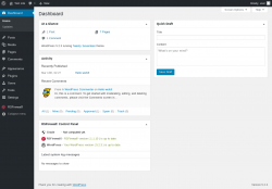 Page screenshot: Dashboard ‹ Test site — WordPress