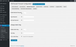 Page screenshot: RSFirewall! → Configuration → Backend Password
