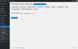 Page screenshot: RSFirewall! → Configuration → Import
