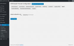 Page screenshot: RSFirewall! → Configuration → Import