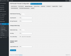 Page screenshot: RSFirewall! → Configuration → Backend Password