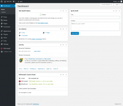 Page screenshot: Dashboard ‹ Test site — WordPress
