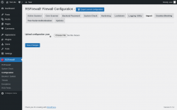Page screenshot: RSFirewall! → Configuration → Import