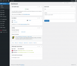 Page screenshot: Dashboard ‹ Test site — WordPress