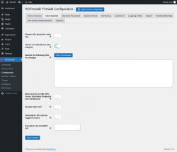 Page screenshot: RSFirewall! → Configuration → Core Scanner