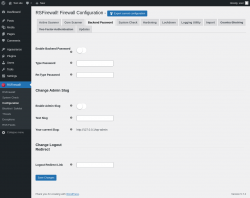 Page screenshot: RSFirewall! → Configuration → Backend Password