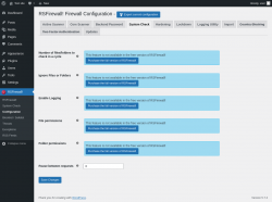 Page screenshot: RSFirewall! → Configuration → System Check