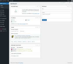 Page screenshot: Dashboard ‹ Test site — WordPress