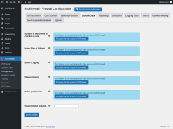 Page screenshot: RSFirewall! → Configuration → System Check