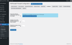 Page screenshot: RSFirewall! → Configuration → Lockdown