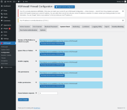 Page screenshot: RSFirewall! → Configuration → System Check