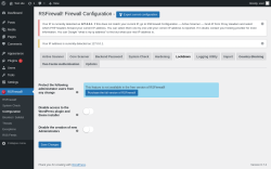 Page screenshot: RSFirewall! → Configuration → Lockdown