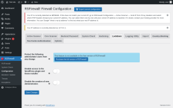Page screenshot: RSFirewall! → Configuration → Lockdown
