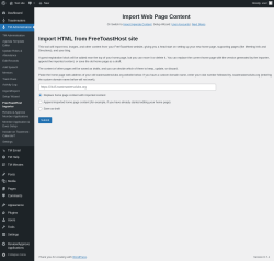 Page screenshot: TM Administration &rarr; FreeToastHost Importer