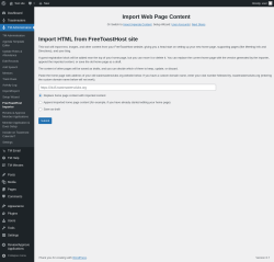 Page screenshot: TM Administration &rarr; FreeToastHost Importer