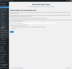 Page screenshot: TM Administration &rarr; FreeToastHost Importer
