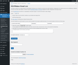 Page screenshot: RSVP Email Newsletters and Notifications → RSVPMaker Email List
