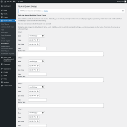 Page screenshot: RSVP Events → Multiple Events (without a template)