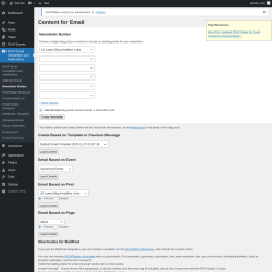 Page screenshot: RSVP Email Newsletters and Notifications → Newsletter Builder