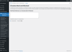 Page screenshot: RSVP Email Newsletters and Notifications → Unsubscribed List