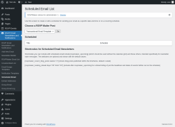 Page screenshot: RSVP Email Newsletters and Notifications → Scheduled Email