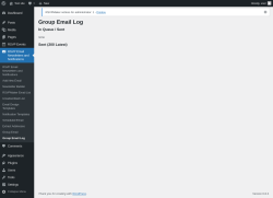 Page screenshot: RSVP Email Newsletters and Notifications → Group Email Log