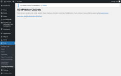 Page screenshot: Tools → Cleanup RSVPMaker