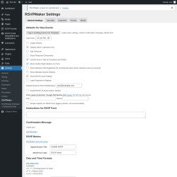 Page screenshot: Settings → RSVPMaker