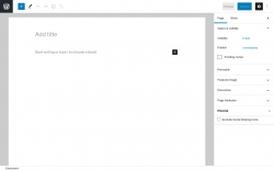 Page screenshot: Add New Page ‹ Test site — WordPress