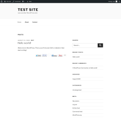 Page screenshot: Test site – Just another WordPress site
