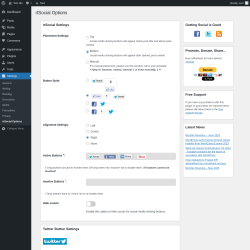 Page screenshot: Settings → rtSocial Options