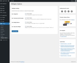 Page screenshot: Settings → rtWidgets Options