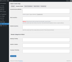 Page screenshot: Saba Cookie Italy &rarr; Domains & Scripts
