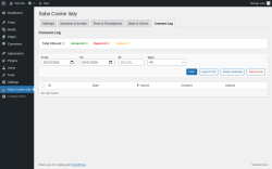 Page screenshot: Saba Cookie Italy &rarr; Consent Log