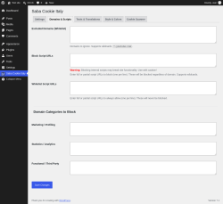 Page screenshot: Saba Cookie Italy &rarr; Domains & Scripts