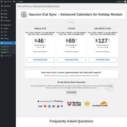 Page screenshot: Sacconi Sync &rarr; Upgrade&nbsp;&nbsp;➤