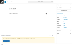 Page screenshot: Add Post &lsaquo; Test site &mdash; WordPress